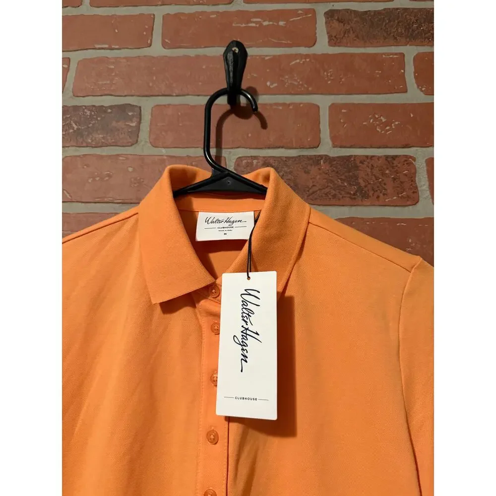 NWT/NWOT Walter Hagen Women's Clubhouse Orange Short Sleeve Classic Polo - Picture 5 of 10